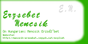 erzsebet mencsik business card